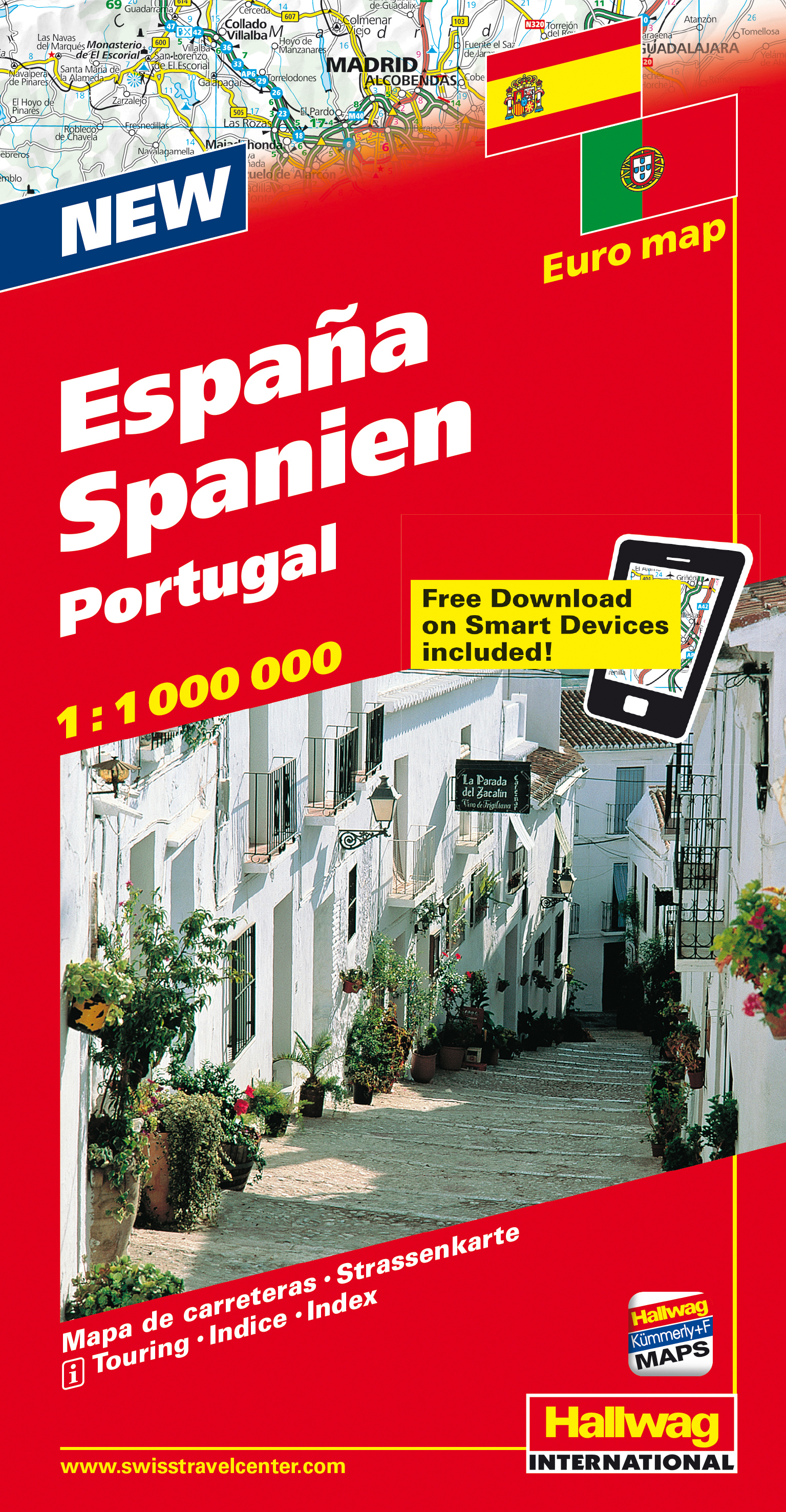 HALLWAG Strassenkarte 3-8283-1080- Spanien-Portugal 1:1 Mio.