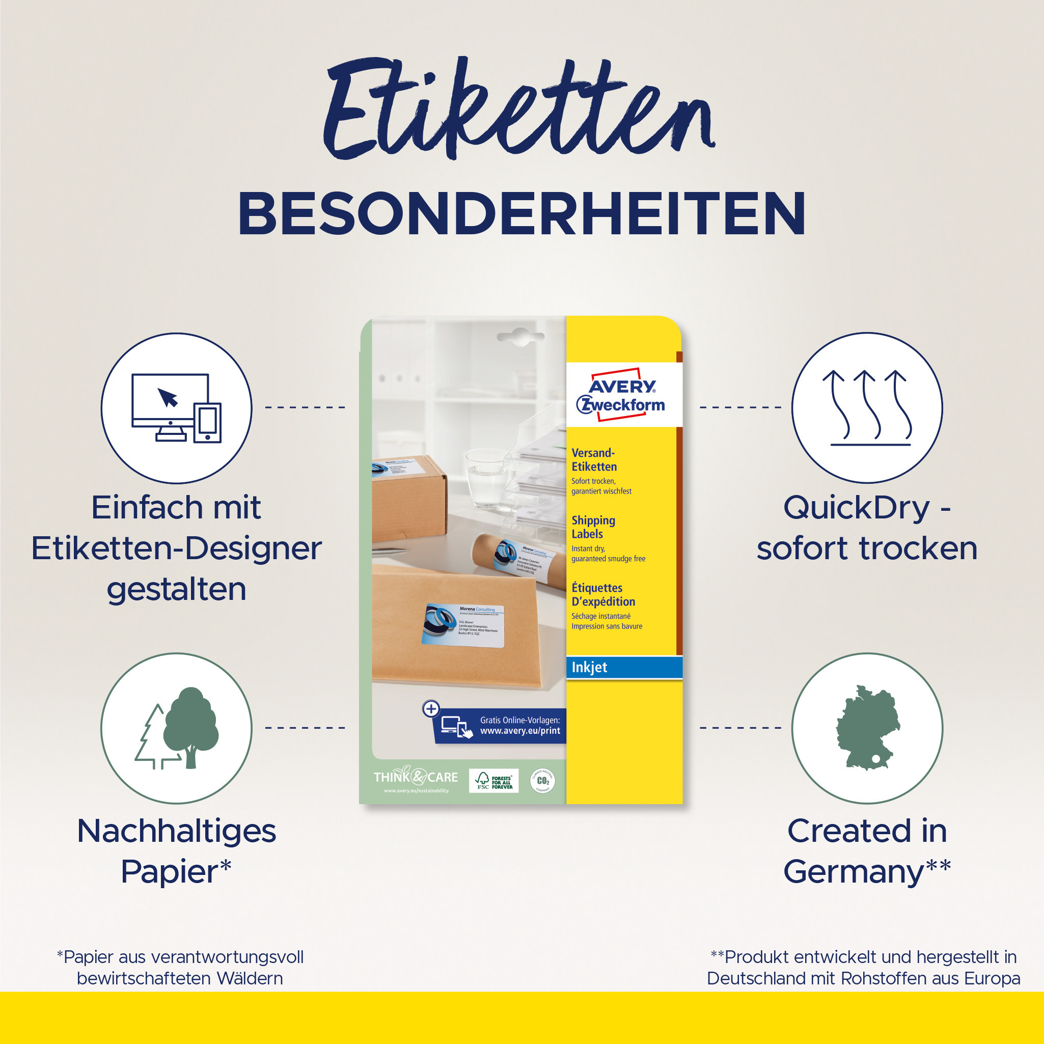AVERY ZWECKFORM Adressetiketten 199,6x289,1mm J8167-25 weiss 25 Stück