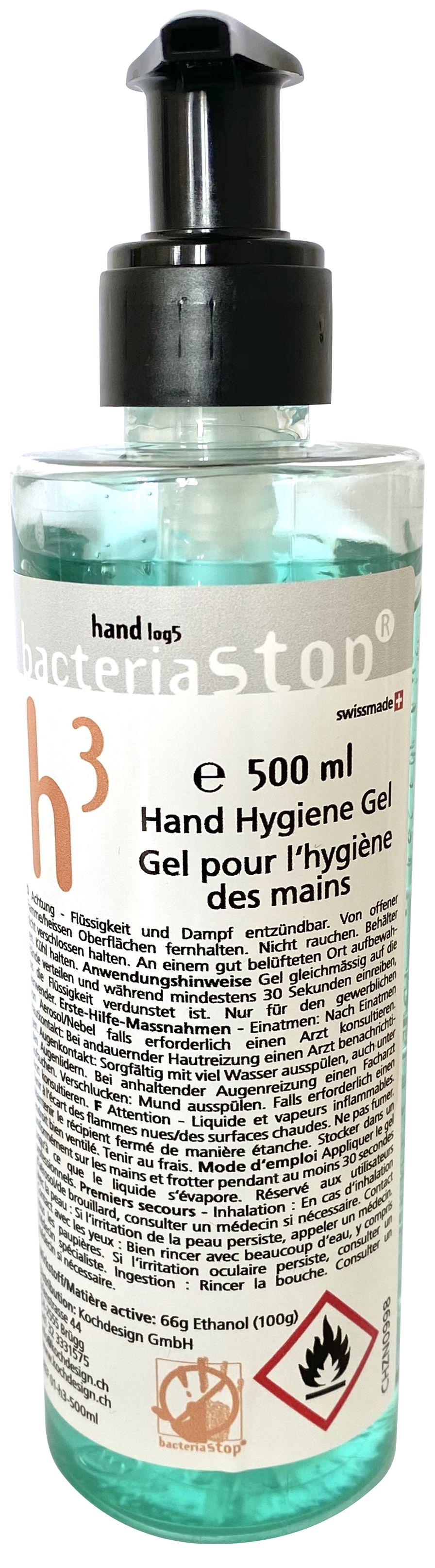 BACTERIASTOP Händedesinfektions-Gel H3500 Pumpflasche 500ml