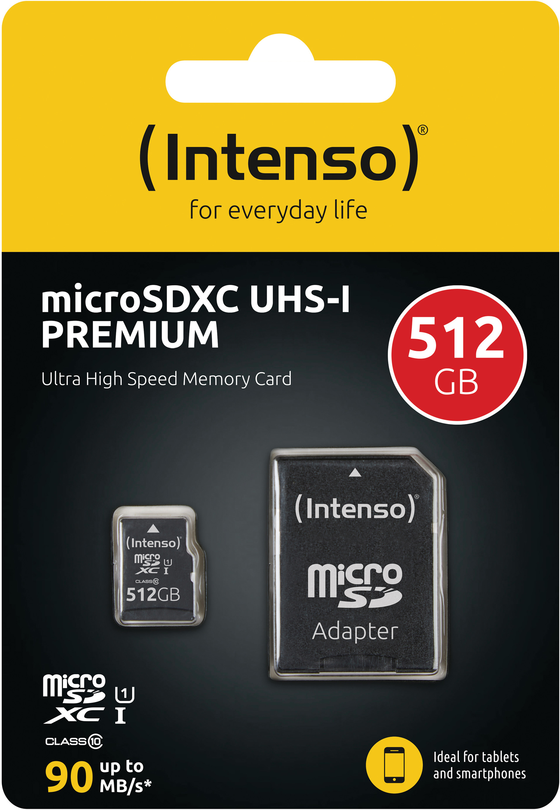 INTENSO Micro SD Secure Digital Cards 3423493 SD Adapter 512GB