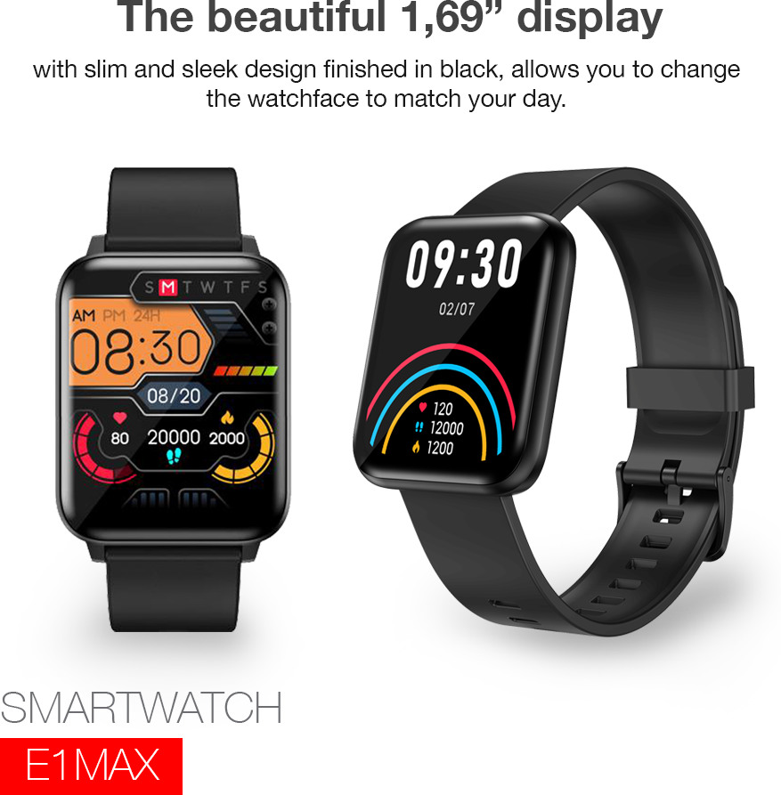 LENOVO Smartwatch E1 Max black E1Max-BK