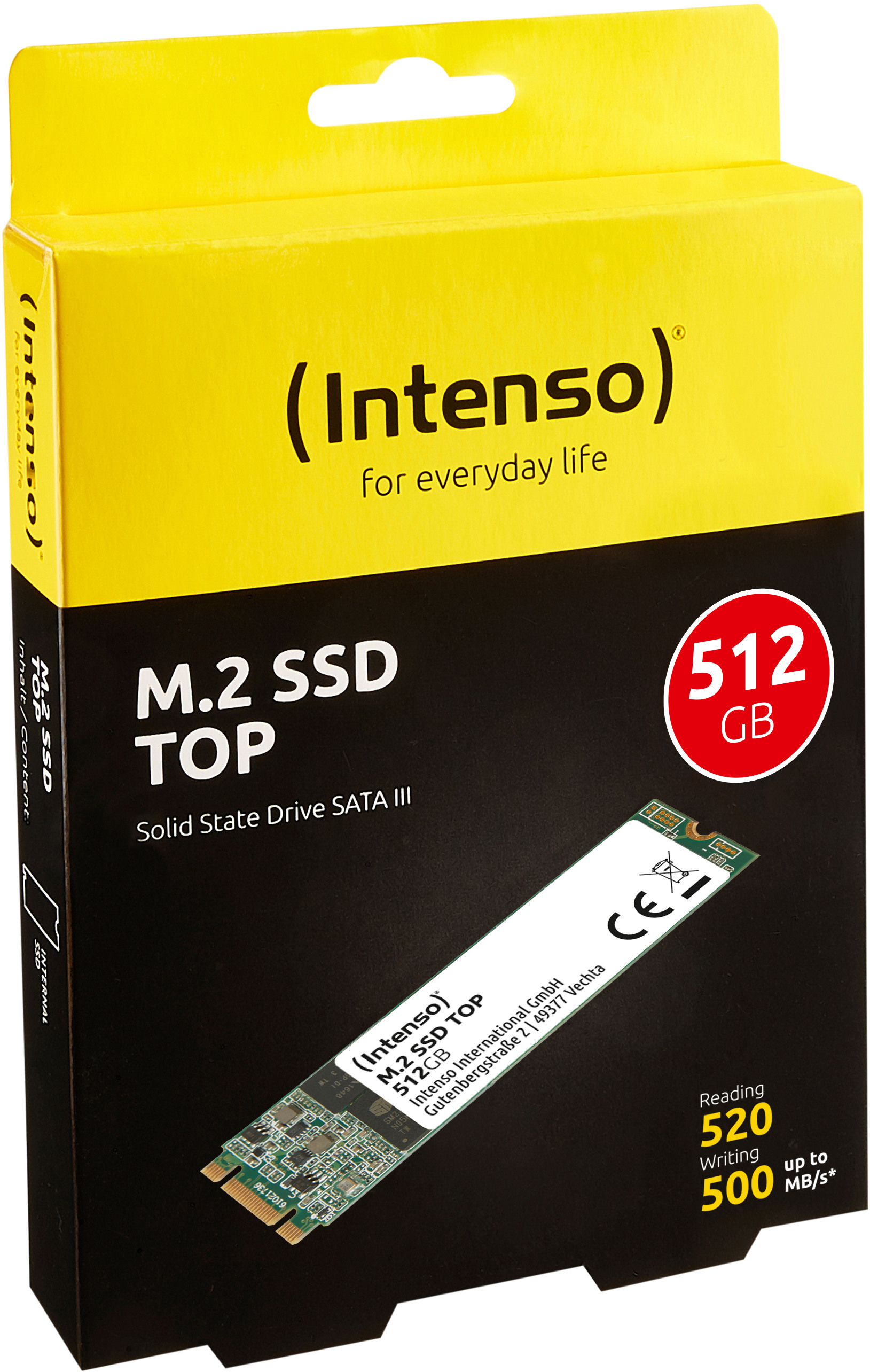 INTENSO M.2 SSD Top 512GB 3832450 SATA III, m.2 2280