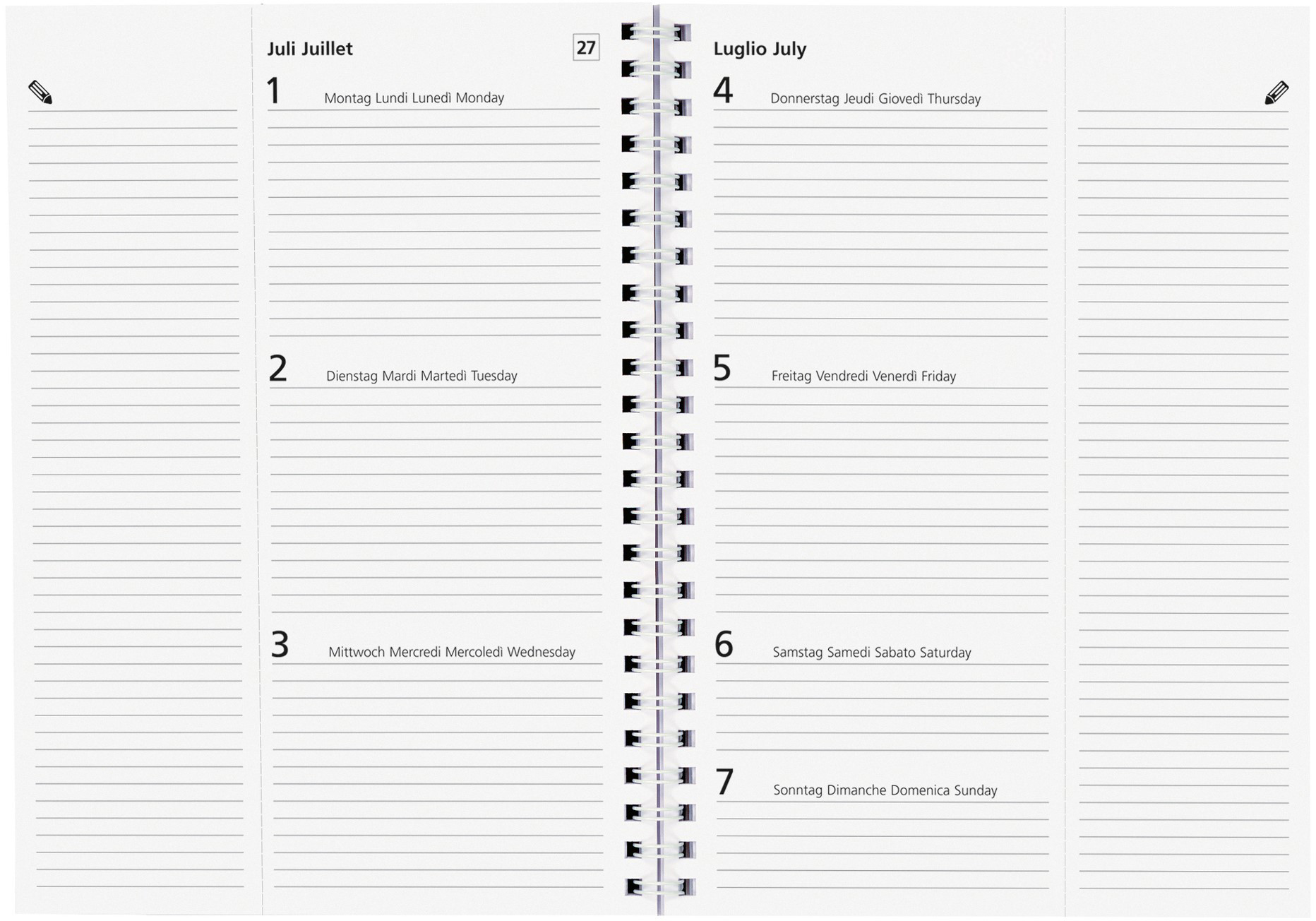 BIELLA GA Poly-Table Wire-O 2026 808533000026U 1W/2S Ersatz ML 14.8x20.8cm